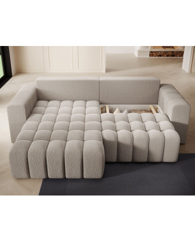 Canapé d'angle convertible coffre 250x156x92 cm Bonetto :Élégance, confort et praticité réunis dans un design contemporain.