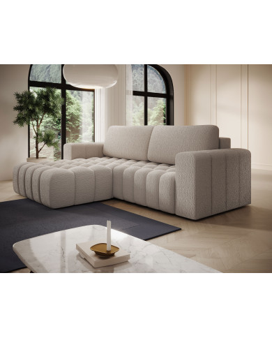 Canapé d'angle convertible coffre 250x156x92 cm Bonetto :Élégance, confort et praticité réunis dans un design contemporain.