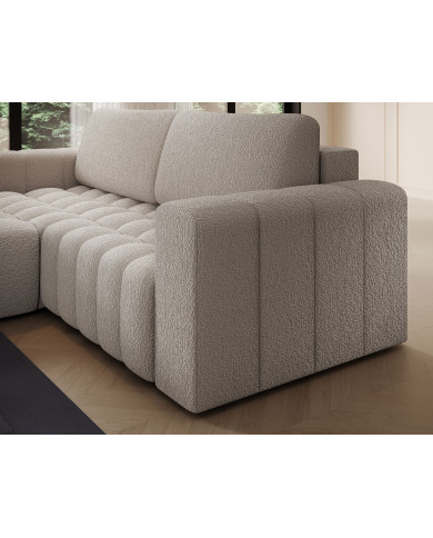 Canapé d'angle convertible coffre 250x156x92 cm Bonetto :Élégance, confort et praticité réunis dans un design contemporain.
