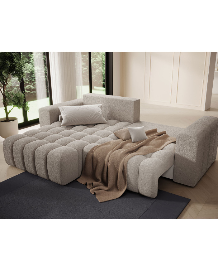 Canapé d'angle convertible coffre 250x156x92 cm Bonetto :Élégance, confort et praticité réunis dans un design contemporain.