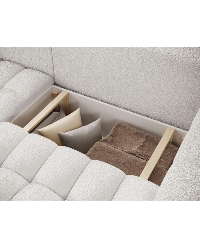 Canapé d'angle convertible coffre 250x156x92 cm Bonetto :Élégance, confort et praticité réunis dans un design contemporain.
