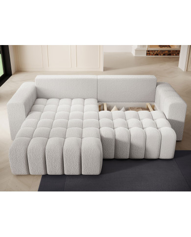 Canapé d'angle convertible coffre 250x156x92 cm Bonetto :Élégance, confort et praticité réunis dans un design contemporain.