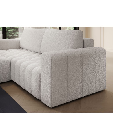 Canapé d'angle convertible coffre 250x156x92 cm Bonetto :Élégance, confort et praticité réunis dans un design contemporain.