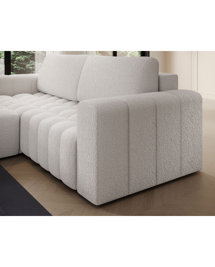 Canapé d'angle convertible coffre 250x156x92 cm Bonetto :Élégance, confort et praticité réunis dans un design contemporain.