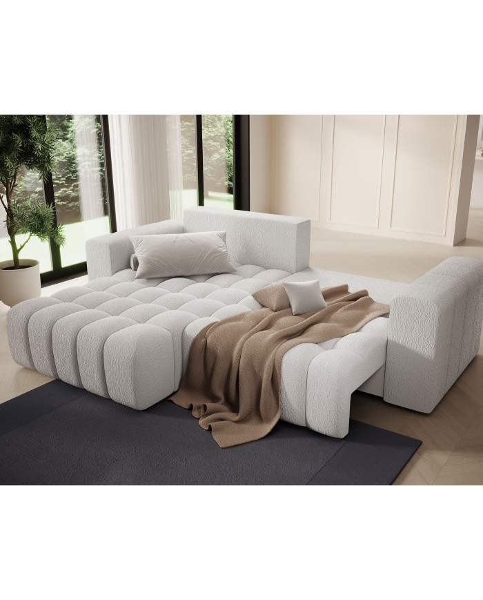 Canapé d'angle convertible coffre 250x156x92 cm Bonetto :Élégance, confort et praticité réunis dans un design contemporain.