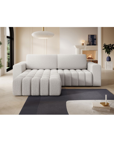 Canapé d'angle convertible coffre 250x156x92 cm Bonetto :Élégance, confort et praticité réunis dans un design contemporain.