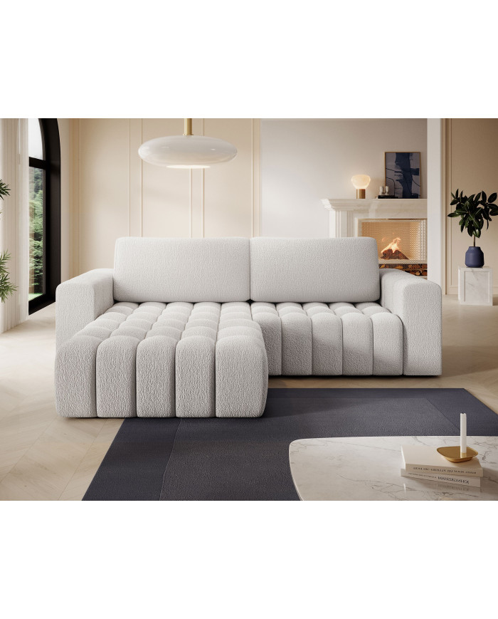 Canapé d'angle convertible coffre 250x156x92 cm Bonetto :Élégance, confort et praticité réunis dans un design contemporain.