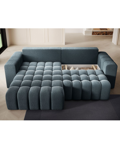 Canapé d'angle convertible coffre 250x156x92 cm Bonetto :Élégance, confort et praticité réunis dans un design contemporain.