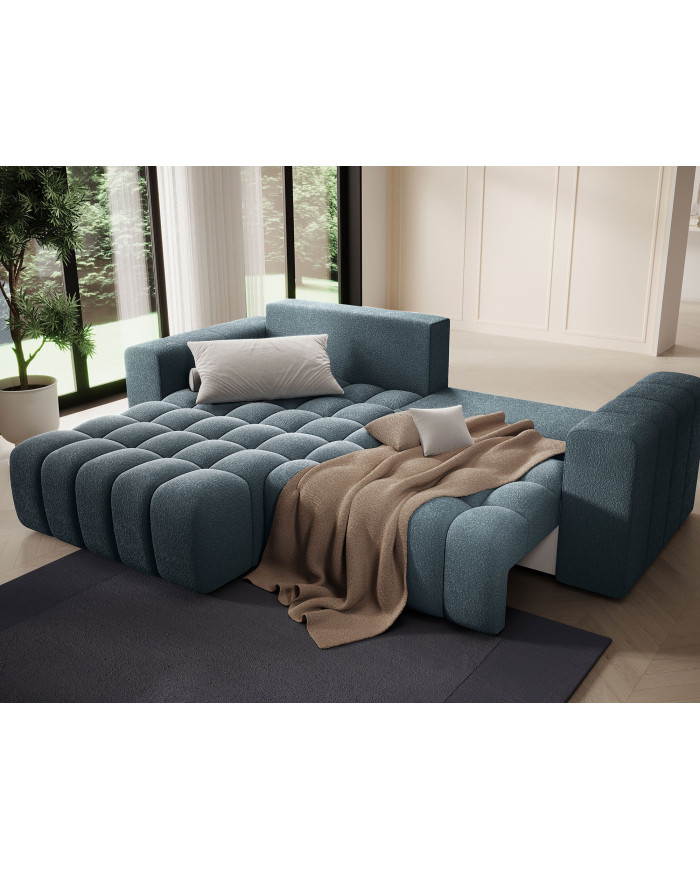 Canapé d'angle convertible coffre 250x156x92 cm Bonetto :Élégance, confort et praticité réunis dans un design contemporain.