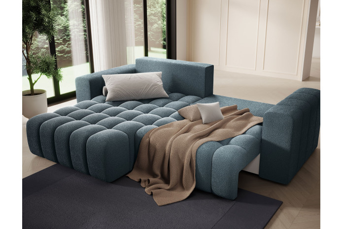 Canapé d'angle convertible coffre 250x156x92 cm Bonetto :Élégance, confort et praticité réunis dans un design contemporain.
