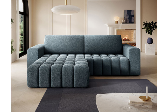 Canapé d'angle convertible coffre 250x156x92 cm Bonetto :Élégance, confort et praticité réunis dans un design contemporain.