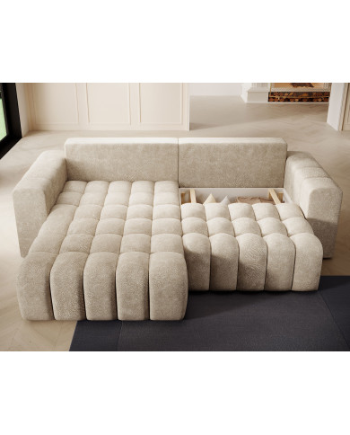 Canapé d'angle convertible coffre 250x156x92 cm Bonetto :Élégance, confort et praticité réunis dans un design contemporain.
