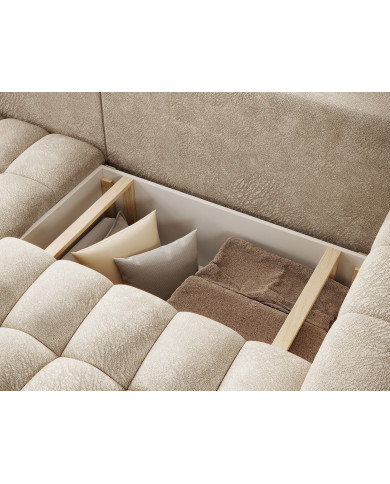 Canapé d'angle convertible coffre 250x156x92 cm Bonetto :Élégance, confort et praticité réunis dans un design contemporain.