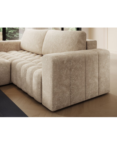 Canapé d'angle convertible coffre 250x156x92 cm Bonetto :Élégance, confort et praticité réunis dans un design contemporain.