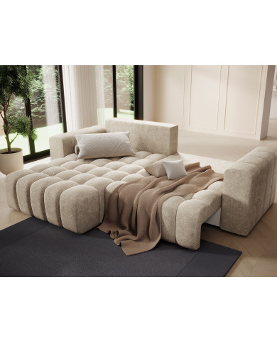 Canapé d'angle convertible coffre 250x156x92 cm Bonetto :Élégance, confort et praticité réunis dans un design contemporain.