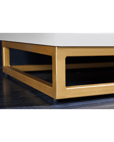 Bar buffet bois de manguier design avec tiroirs, porte verre et porte bouteille 140 cm blanc AMMONIS