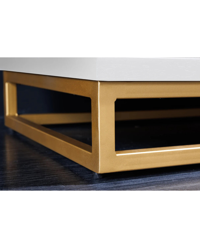Bar buffet bois de manguier design avec tiroirs, porte verre et porte bouteille 140 cm blanc AMMONIS