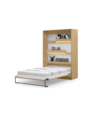 Lit escamotable vertical 160×200 cm chêne huilé DELUXE | Mobili & Co