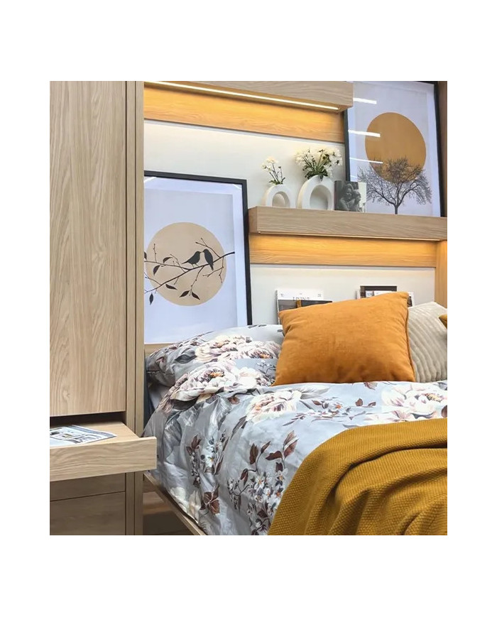 Lit escamotable vertical 160×200 cm chêne huilé DELUXE | Mobili & Co