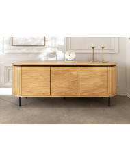 Buffet ATHOS 160 cm — Chêne Naturel & Pieds Noirs métal  Le meuble qui impose l’ordre. Le style en plus.
