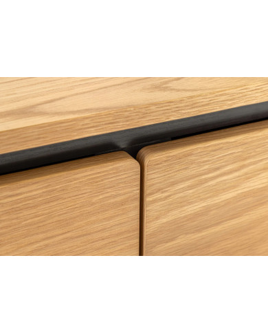 Buffet ATHOS 160 cm — Chêne Naturel & Pieds Noirs métal  Le meuble qui impose l’ordre. Le style en plus.