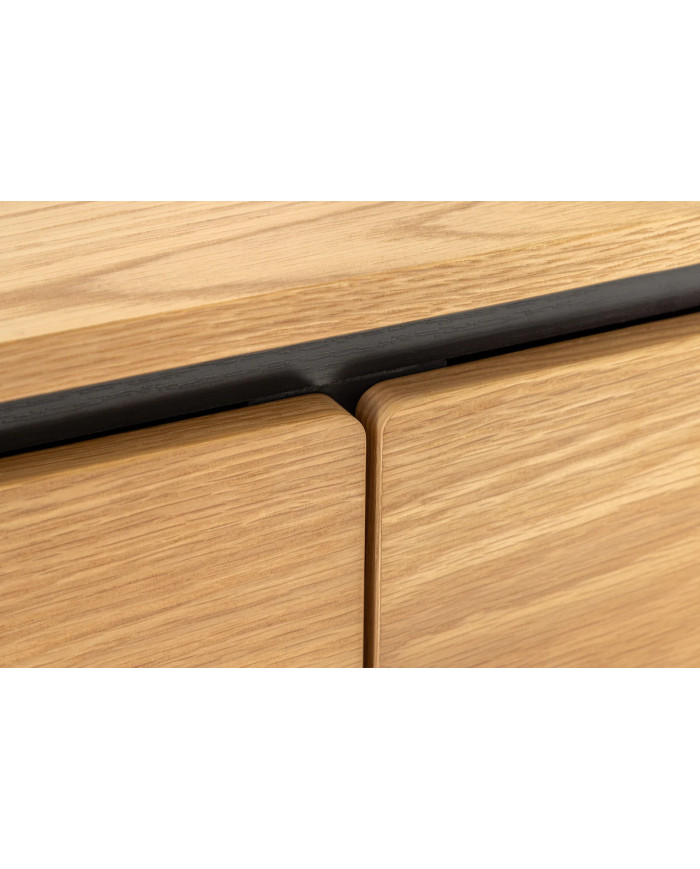 Buffet ATHOS 120 cm — Chêne Naturel & Pieds Noirs Métal  Compact, puissant, design : Ultra PROMO.