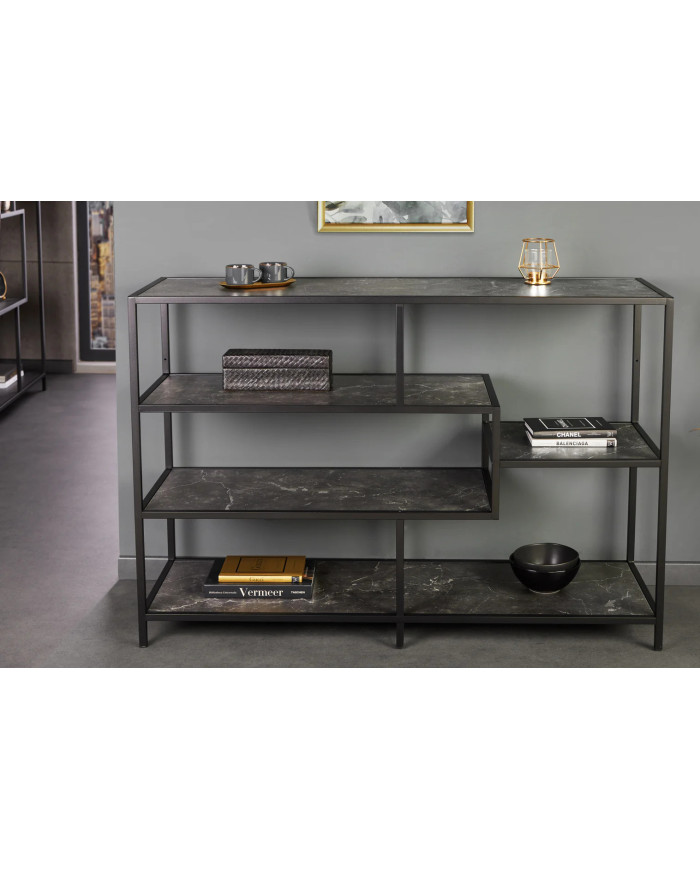 BLACK FRIDAY — ÉTAGÈRE NOVA LINE 115×80 cm EFFET MARBRE ANTHRACITE