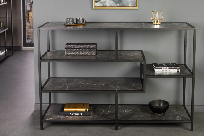 BLACK FRIDAY — ÉTAGÈRE NOVA LINE 115×80 cm EFFET MARBRE ANTHRACITE