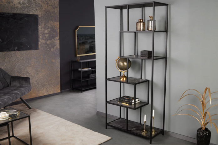 ÉTAGÈRE NOVA LINE 185 x 77 cm EFFET MARBRE ANTHRACITE