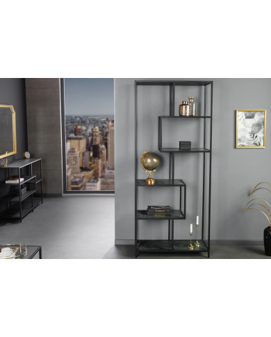 ÉTAGÈRE NOVA LINE 185 x 77 cm EFFET MARBRE ANTHRACITE