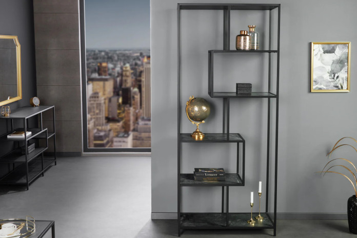 ÉTAGÈRE NOVA LINE 185 x 77 cm EFFET MARBRE ANTHRACITE