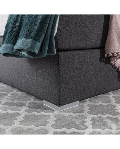 Lit BOXSPRING 160x200 cm AGNES gris anthracite — CONFORT PREMIUM & DESIGN RAFFINÉ