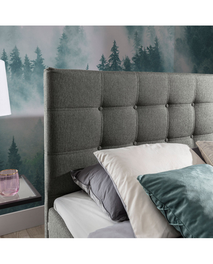 Lit BOXSPRING 160x200 cm AGNES gris anthracite — CONFORT PREMIUM & DESIGN RAFFINÉ