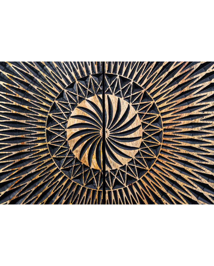 Buffet haut 120 cm en bois de manguier sculpté à la main IMPERIAL SHADOW