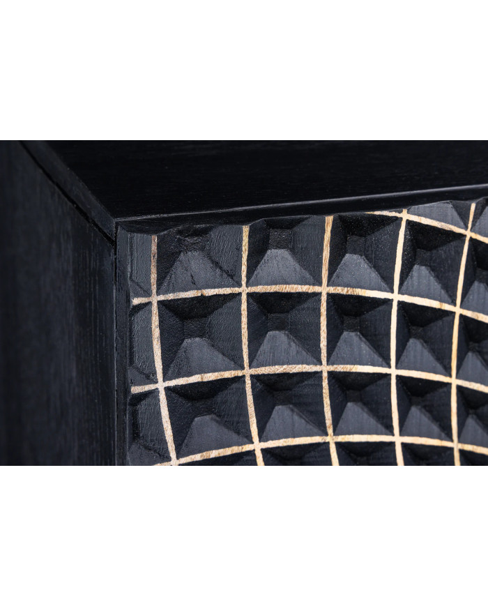 Buffet haut 120 cm en bois de manguier sculpté à la main IMPERIAL SHADOW