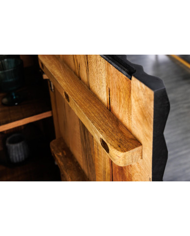 Buffet haut 120 cm en bois de manguier sculpté à la main IMPERIAL SHADOW
