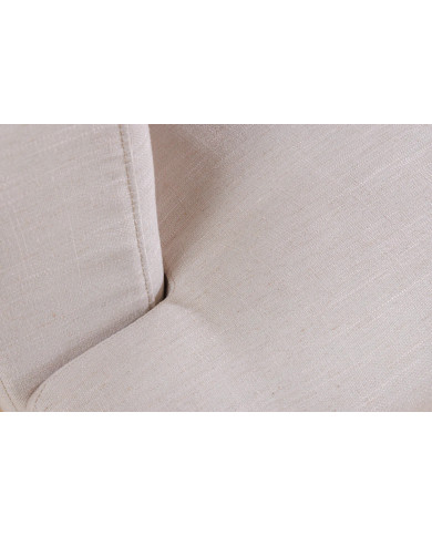 Canapé 3 places confort tissu beige lin 210 cm Celestia