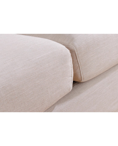 Canapé 3 places confort tissu beige lin 210 cm Celestia