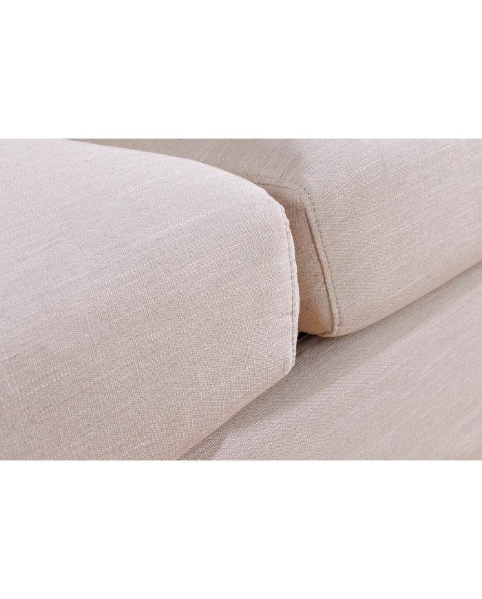 Canapé 3 places confort tissu beige lin 210 cm Celestia