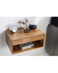 Table de chevet suspendue 100% bois d'acacia massif 50 cm – ACACIA SKYWALL