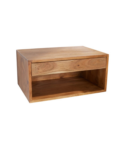 Table de chevet suspendue 100% bois d'acacia massif 50 cm – ACACIA SKYWALL