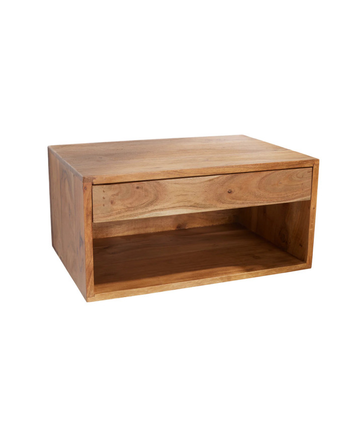 Table de chevet suspendue 100% bois d'acacia massif 50 cm – ACACIA SKYWALL