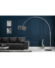 Lampadaire 230 cm Base en marbre massif et structure métal noir ARC MARBLE