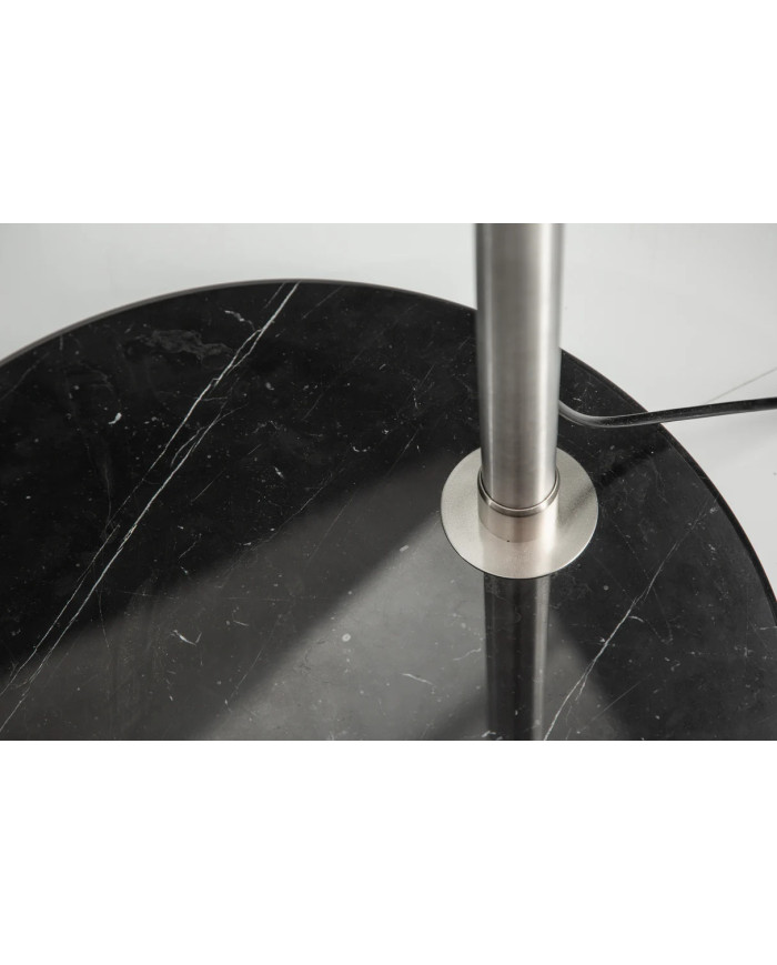 Lampadaire 230 cm Base en marbre massif et structure métal noir ARC MARBLE