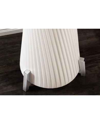 Lampadaire 180 cm avec abat-jour latex blanc & structure métal argenté LUMINA SNOW 180