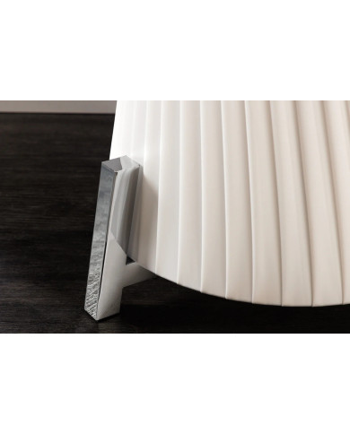 Lampadaire 180 cm avec abat-jour latex blanc & structure métal argenté LUMINA SNOW 180