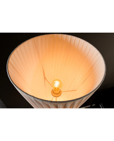 Lampadaire 180 cm avec abat-jour latex blanc & structure métal argenté LUMINA SNOW 180