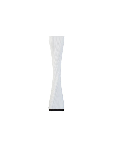 Lampadaire 120 cm spirale blanche & base bois de manguier LUMINA SPIRAL