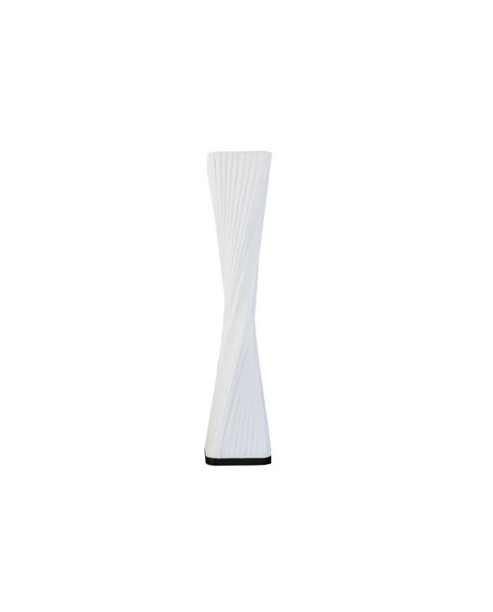 Lampadaire 120 cm spirale blanche & base bois de manguier LUMINA SPIRAL