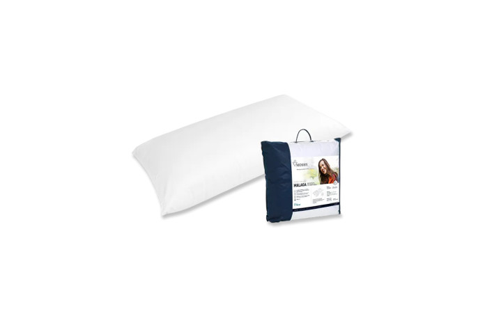 Oreillers double housse coton 100% et fibre vierge creuse Malaga